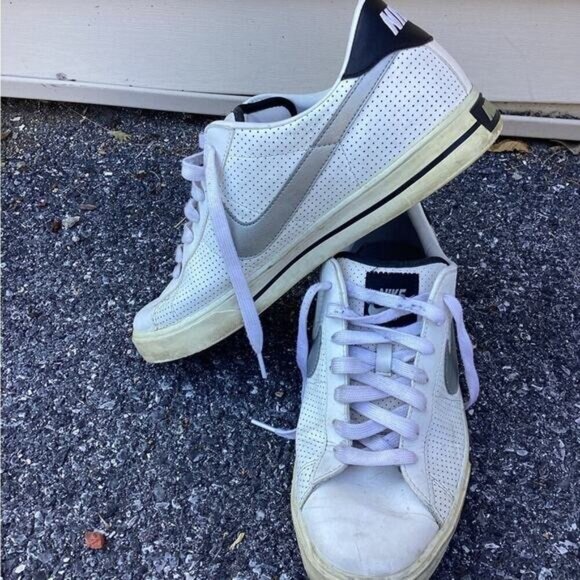 ~Nike Sweet Classic Leather Shoes White Black Silver 2009 Mens Size 11vintage - Picture 4 of 8